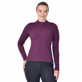 Dublin Brushed Long Sleeve Womens Riding Top - Purple Violet