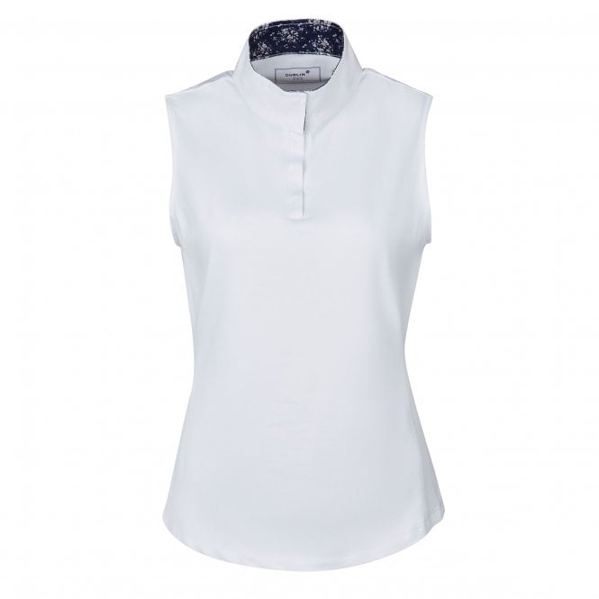 Dublin  Ria Womens Sleeveless Competition Shirt - White/Navy