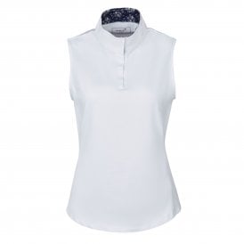 Dublin Ria Womens Sleeveless Competition Shirt - White/Navy