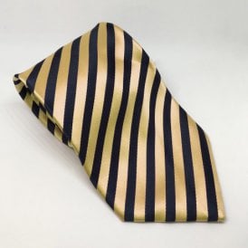Equetech Adult Broad Stripe Show Tie - Navy/Gold