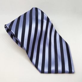 Equetech Adult Broad Stripe Show Tie - Navy/Lt Blue