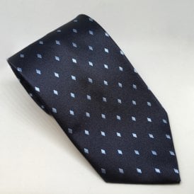 Equetech Adults Diamond Show Tie - Navy/Lt Blue