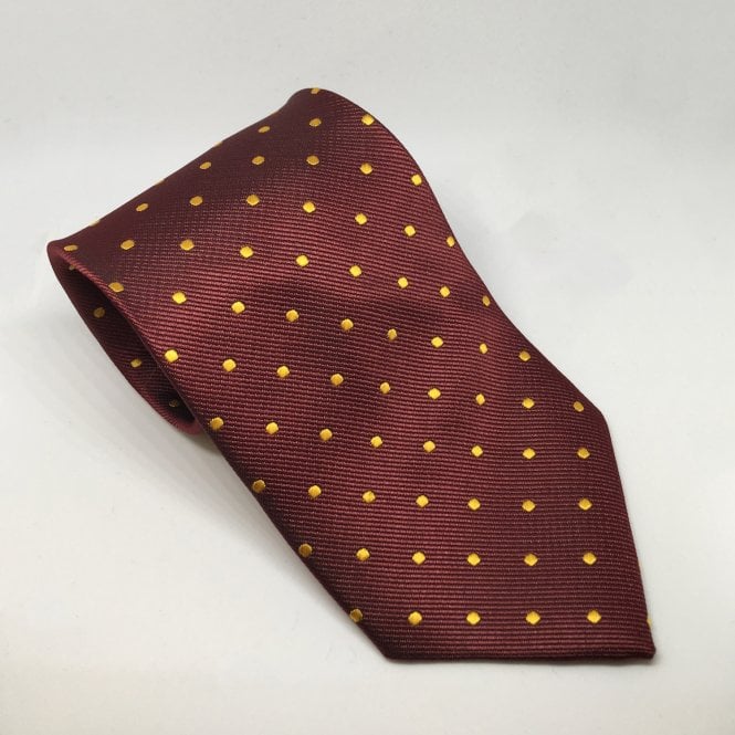 Equetech  Adults Polka Dot Show Tie - Burgundy/Canary Gold