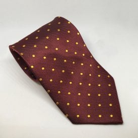 Equetech Adults Polka Dot Show Tie - Burgundy/Canary Gold
