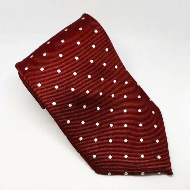 Equetech  Adults Polka Dot Show Tie - Burgundy/White
