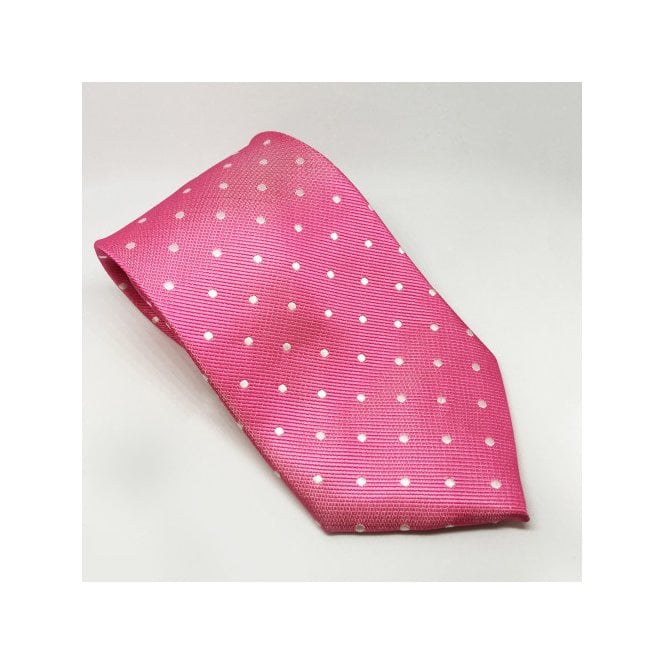 Equetech  Adults Polka Dot Show Tie - Fuchsia/White