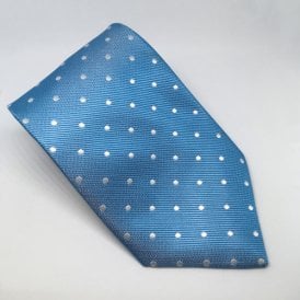 Equetech Adults Polka Dot Show Tie - Lt Blue/White