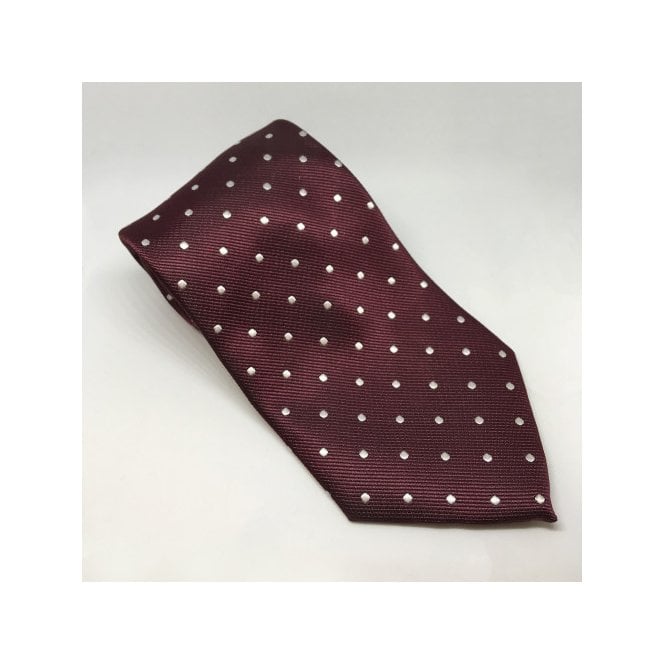 Equetech  Adults Polka Dot Show Tie - Maroon/White