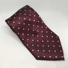 Equetech Adults Polka Dot Show Tie - Maroon/White
