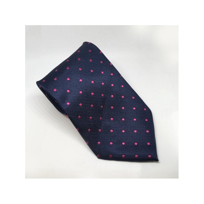 Equetech  Adults Polka Dot Show Tie - Navy/Cerise
