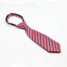 Equetech Adults Regent Stripe Ready-Tied Tie - Red/Navy