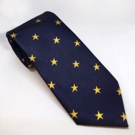 Equetech Adults Star Tie - Navy/Metalic Gold Stars