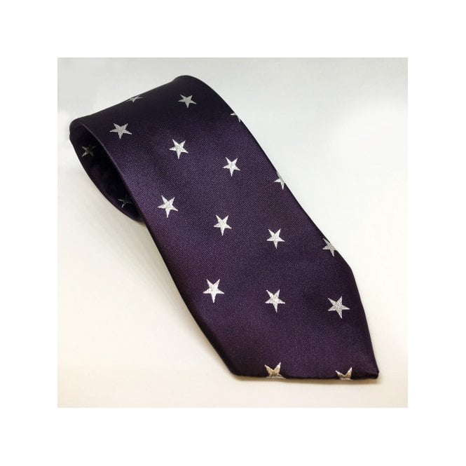 Equetech  Adults Star Tie - Purple/Metalic Silver Stars