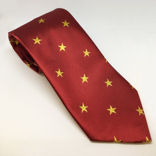 Equetech  Adults Star Tie - Red/Metalic Gold Stars