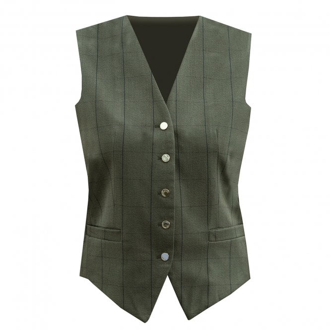 Equetech  Bellingham Tweed Womens Showing Waistcoat - Green