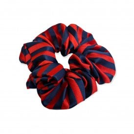 Equetech Broad Stripe Hair Scrunchie - Red/Navy