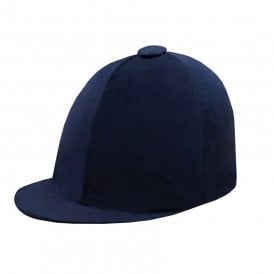 Equetech Childrens Premium Velvet Show Hat Silk - Navy Blue