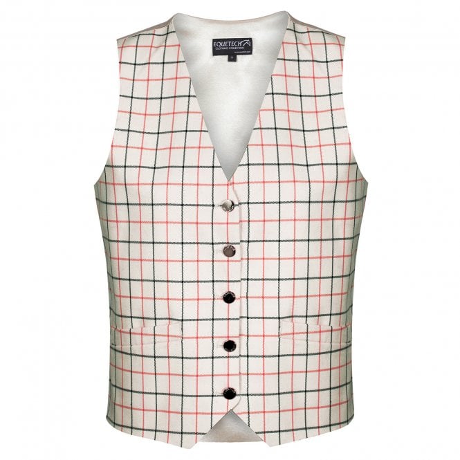 Equetech  Classic Adults Tattersall Check Waistcoat - Red/Black