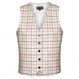 Equetech Classic Adults Tattersall Check Waistcoat - Red/Black