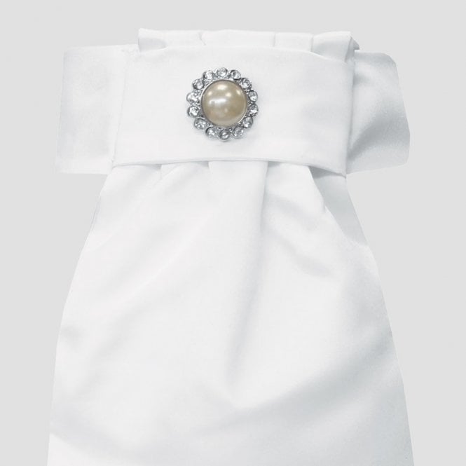 Equetech  Deluxe Ready-Tied Stock - Pearl White