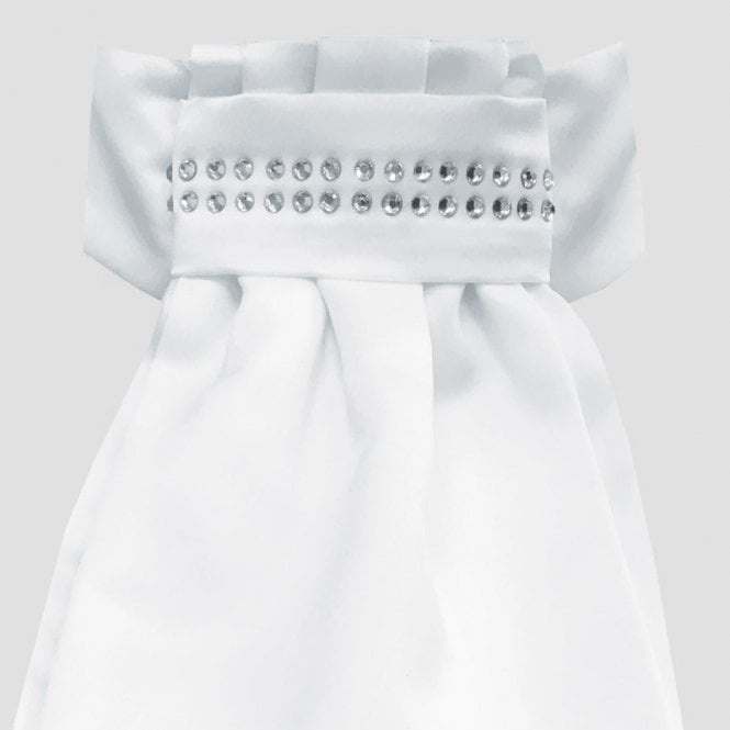 Equetech  Deluxe Ready-Tied Stock - White/ Diamante Band
