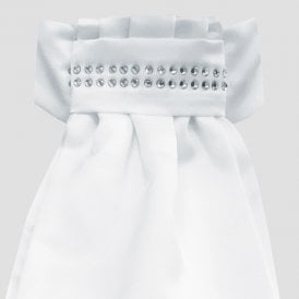Equetech Deluxe Ready-Tied Stock - White/ Diamante Band