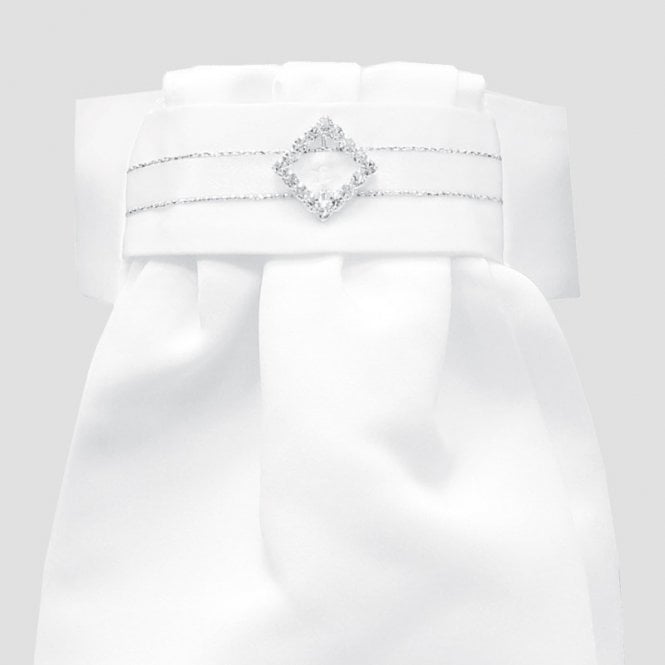 Equetech  Deluxe Ready-Tied Stock - White/Diamond Diamante
