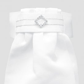 Equetech Deluxe Ready-Tied Stock - White/Diamond Diamante