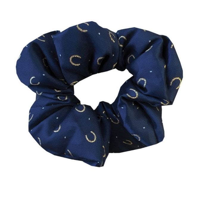 Equetech  Hair Scrunchie Horseshoes - Navy/Gold