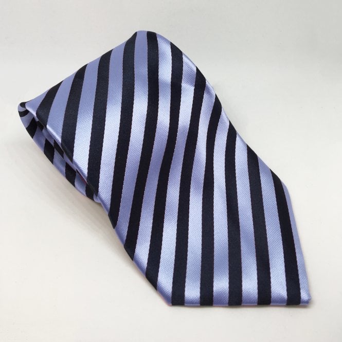 Equetech  Junior Broad Stripe Show Tie - Navy/Lt Blue