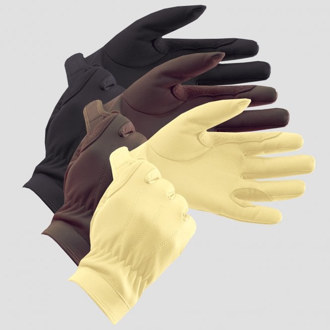 Equetech  Junior Leather Show Gloves - Brown