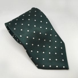 Equetech Junior Polka Dot Show Tie - Bottle Green/White