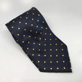 Equetech Junior Polka Dot Show Tie - Navy/Gold