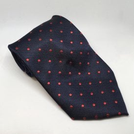 Equetech Junior Polka Dot Show Tie - Navy/Red