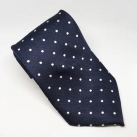 Equetech Junior Polka Dot Show Tie - Navy/White