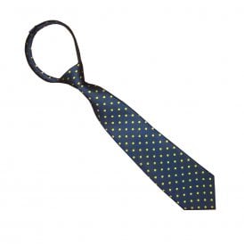 Equetech Junior Polka Dot Show Zipper Tie - Navy/Gold