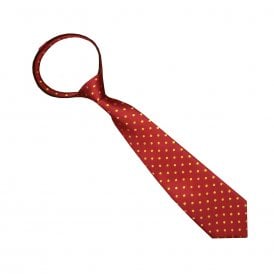 Equetech Junior Polka Dot Show Zipper Tie - Red/Gold