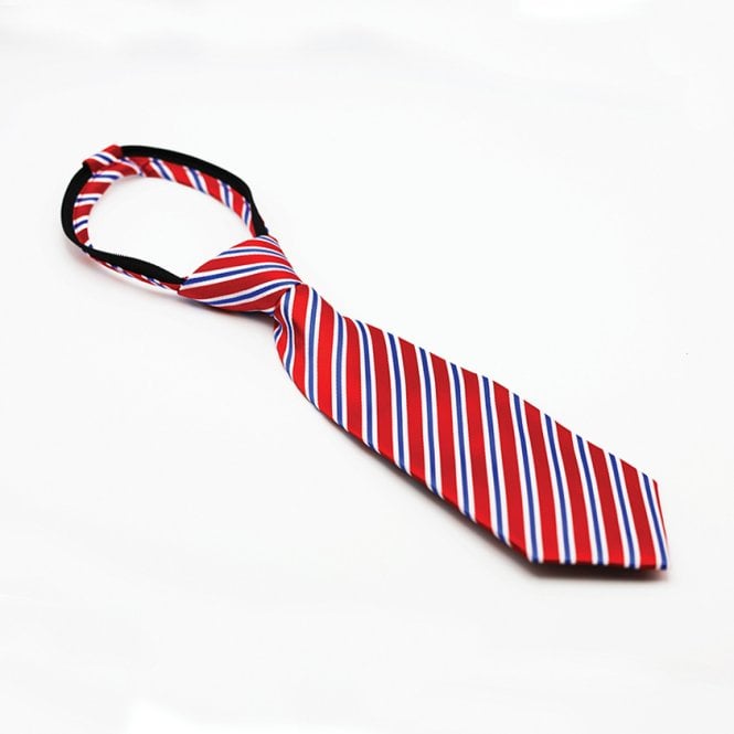 Equetech  Junior Regent Stripe Ready-Tied Tie - Red/Navy