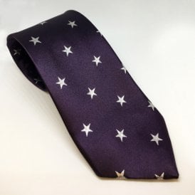 Equetech Junior Star Tie - Purple/Metalic Silver Stars