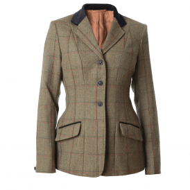 Equetech Launton Deluxe Adults Tweed Riding Jacket - Green/Red & Navy