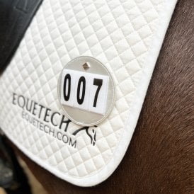 Equetech Luxe Saddle Cloth Number Holders - Silver/Pair