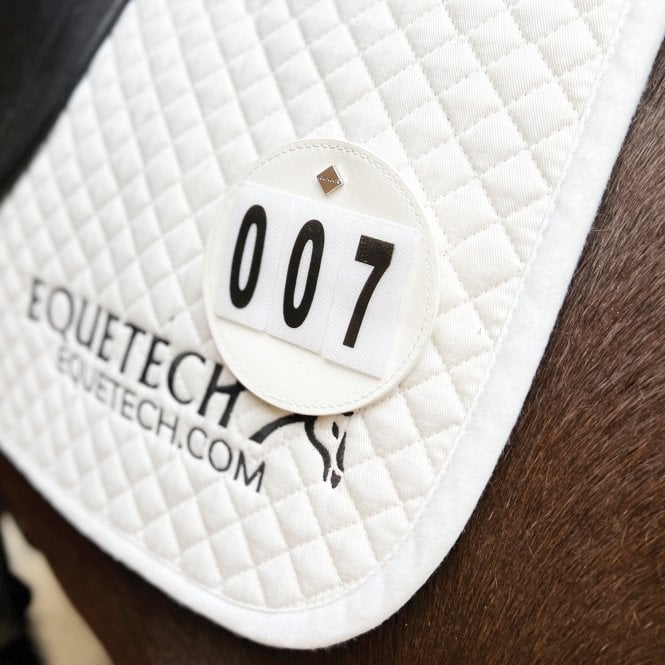 Equetech  Luxe Saddle Cloth Number Holders - White/Pair