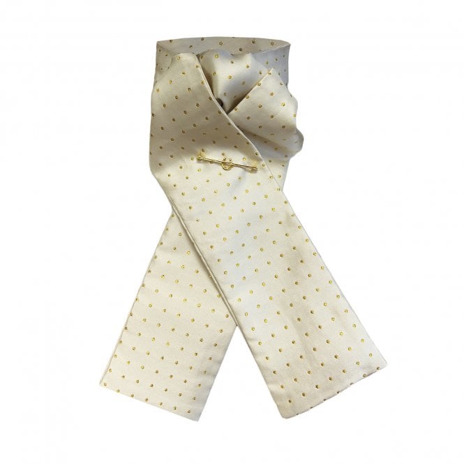 Equetech  Pin Spot Riding Stock - Cream/Metallic Gold