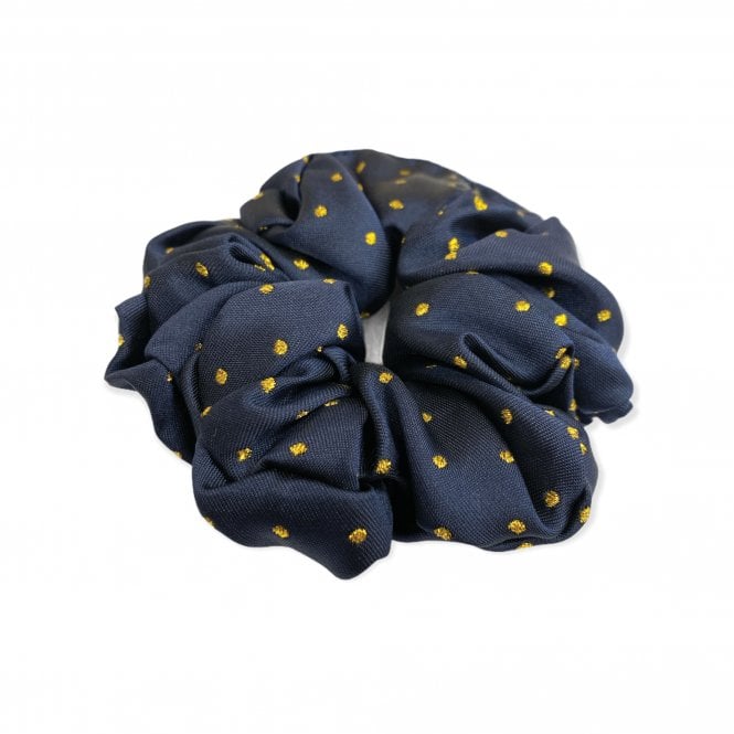 Equetech  Pin Spot Scrunchie - Navy/Metalic Gold