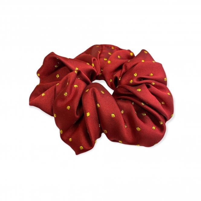 Equetech  Pin Spot Scrunchie - Red/Metallic Gold