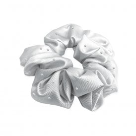 Equetech Pin Spot Scrunchie - White/Metallic Silver