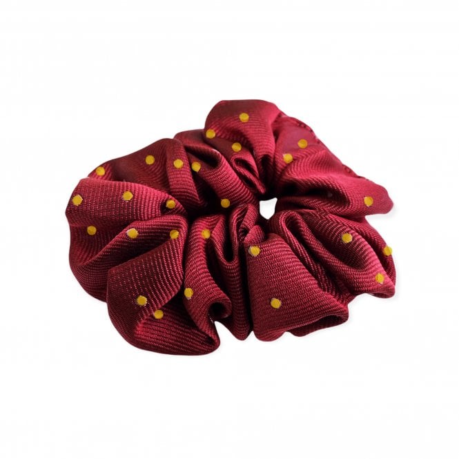 Equetech  Polka Dot Hair Scrunchie - Burgundy/Canary Gold