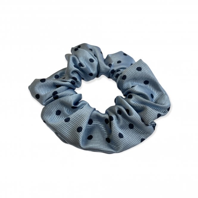 Equetech  Polka Dot Hair Scrunchie - Lt Blue/Navy