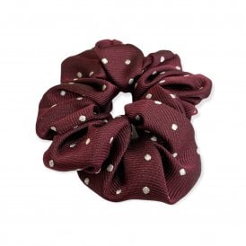 Equetech Polka Dot Hair Scrunchie - Maroon/White
