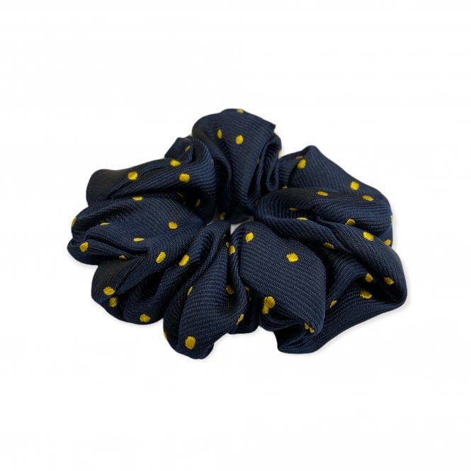 Equetech  Polka Dot Hair Scrunchie - Navy/Gold